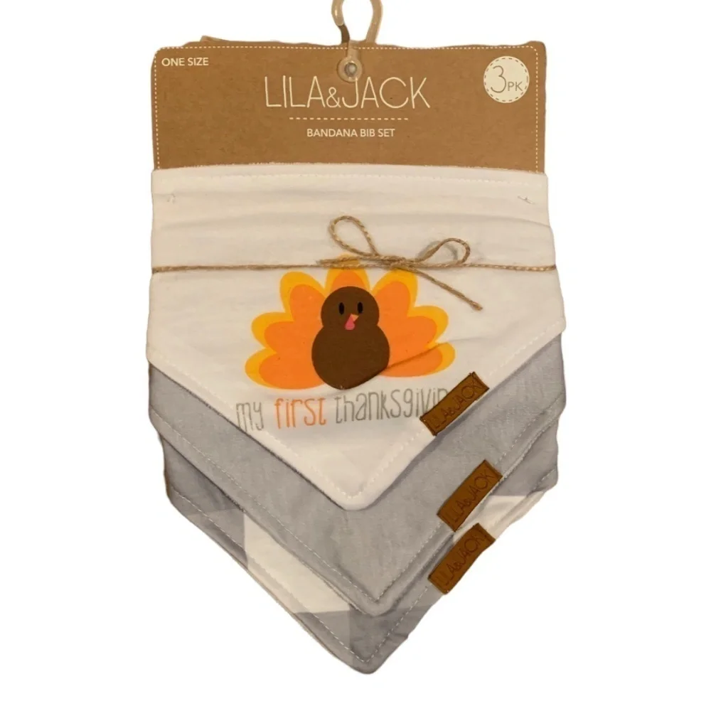 Lila & Jack Bandana Bib 3 pack NWT